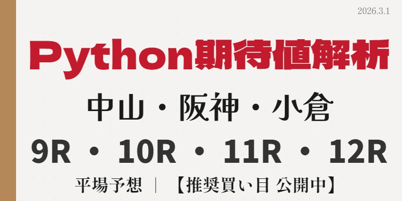 2026年3月1日 平場予想|Python解析による期待値特化レポート